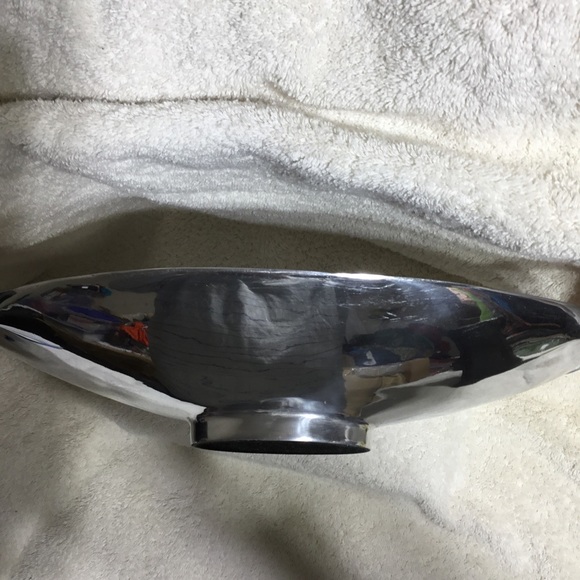 Argent Orefevres serving/salad dish, translucent pearl&disce handle, 17”x9.5” - Picture 3 of 3